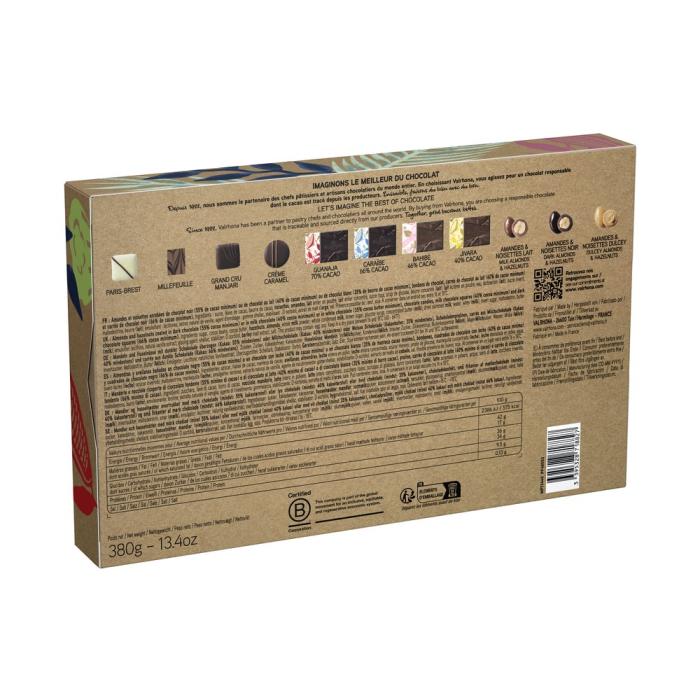 coffret decouverte chocolat noir lait dulcey 380 g par valrhona
