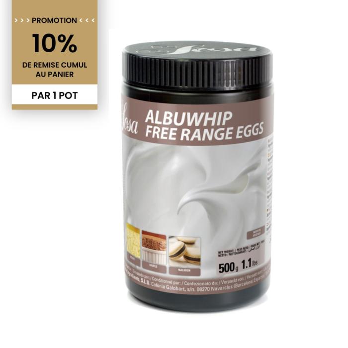 promotion albuwhip free range 500 g par sosa