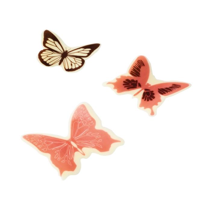 papillons rouge 3 modèles par chocolatree