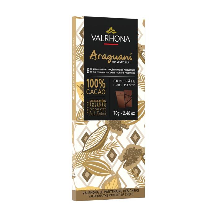 tablette chocolat noir araguani 100 par valrhona