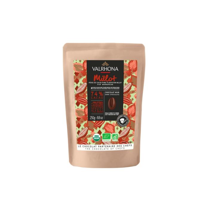 chocolat noir de couverture bio Millot 74% par Valrhona