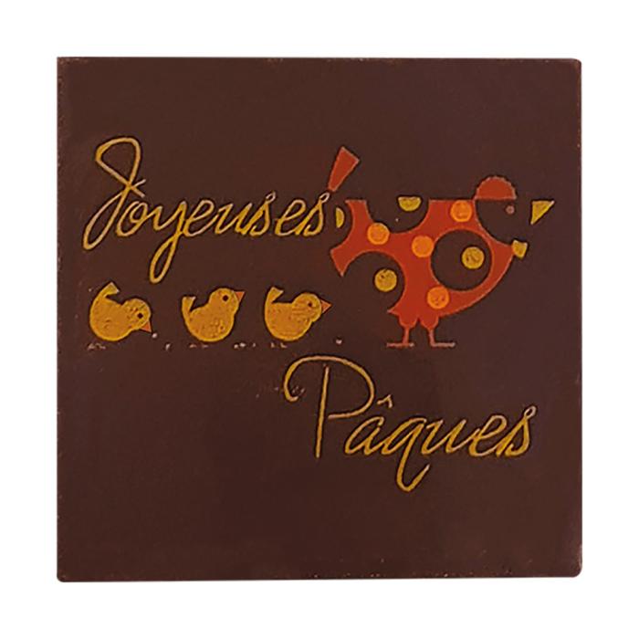 decors carre poule joyeuses paques par chocolatree