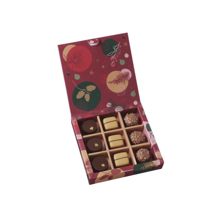 coffret remplir bonbons chocolat 9 emplacements 4x4cm par valrhona