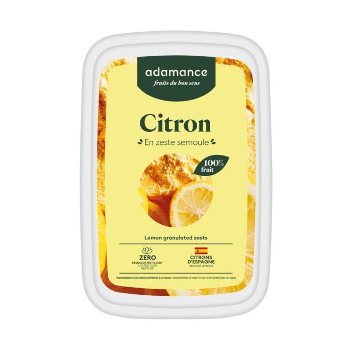 zeste citron semoule surgelee 500 g par adamance