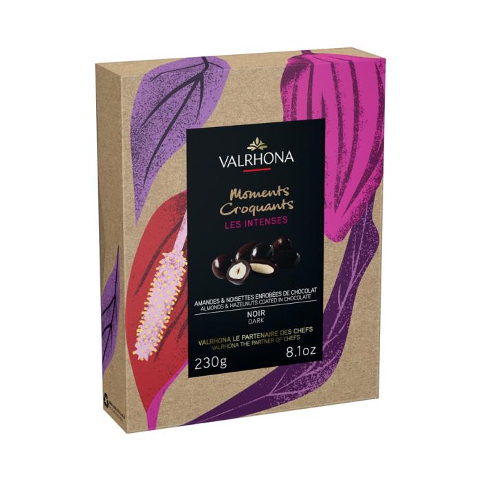 amandes noisettes enrobees chocolat noir par valrhona