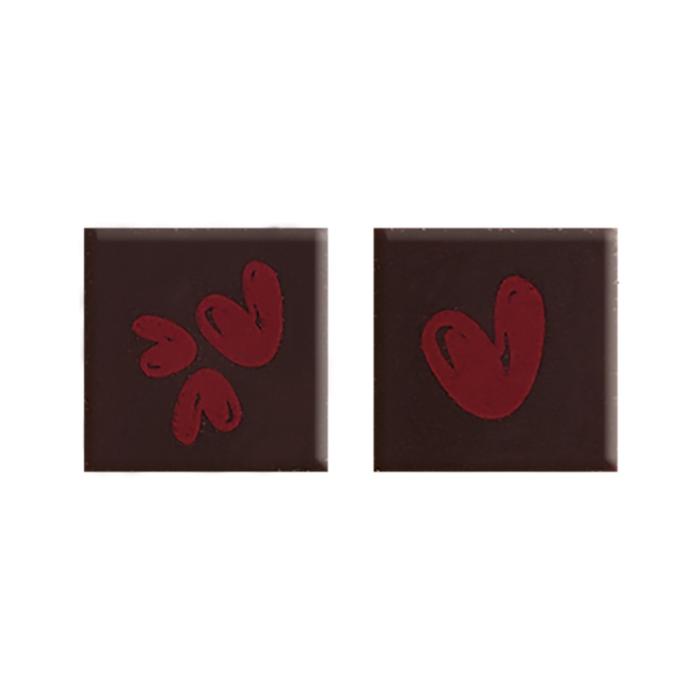 mini carrés amour 2 modèles par chocolatree
