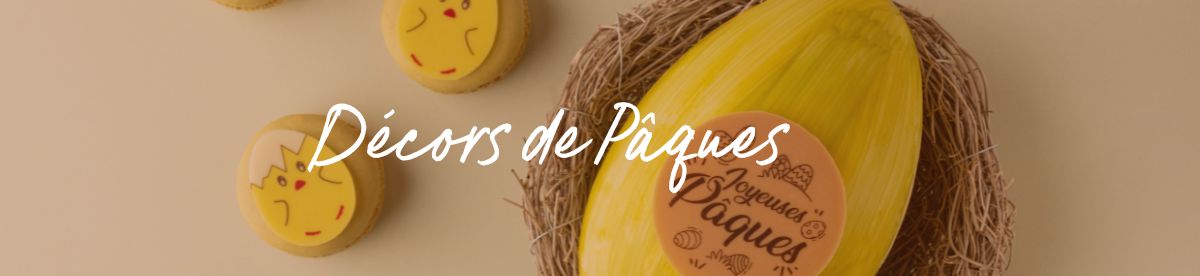 Bannière décors en chocolat professionnels pour Pâques