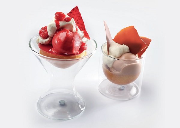 Baba sorbet Framboise et sirop yuzu