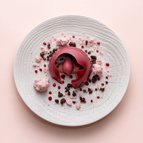 Dessert Assiette : Le rhubarbe fraise
