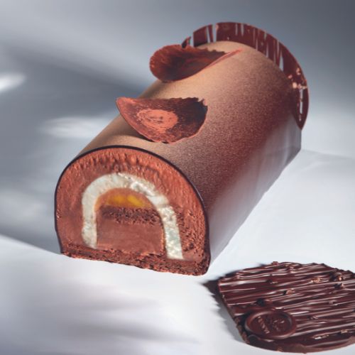 Variations autour de l'entremets 3 chocolats de Valrhona – La bûche avec  glaçage